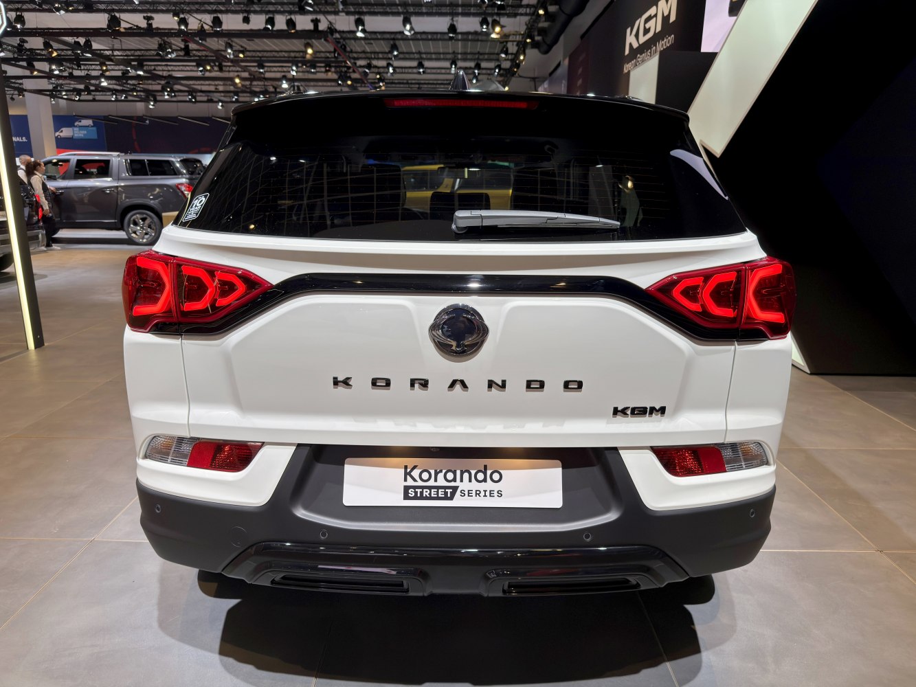 Distinctive SUV rear with modern angular taillights and black lower bumper