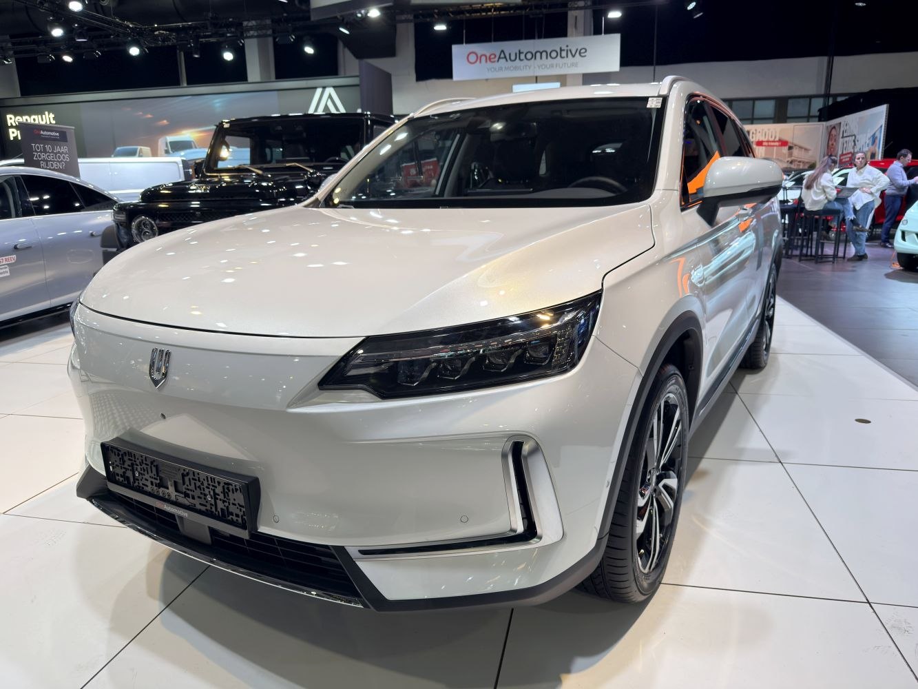 Front view showing sleek LED headlights and aerodynamic lines