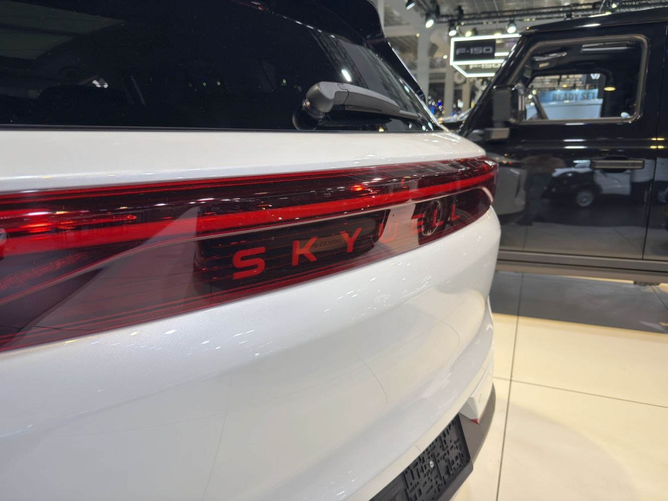 Rear LED light bar and tailgate close-up