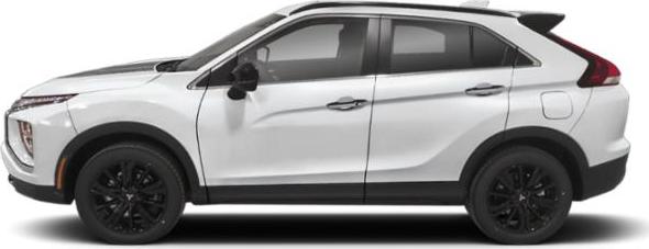 Sleek side profile of an electric compact SUV with black wheels and aerodynamic design