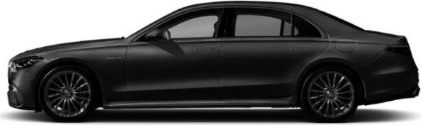 Side profile of a luxury sedan with smooth lines and sleek silhouette