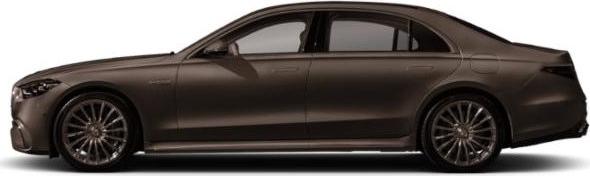 Sleek side profile of a luxury sedan with aerodynamic design and premium wheels