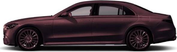 Sedan side profile with coupe roofline and multi-spoke wheels
