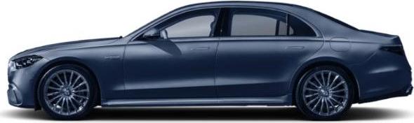 Streamlined luxury sedan side profile with 20-inch multi-spoke alloy wheels