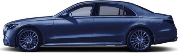 Sleek luxury sedan side profile with premium wheels