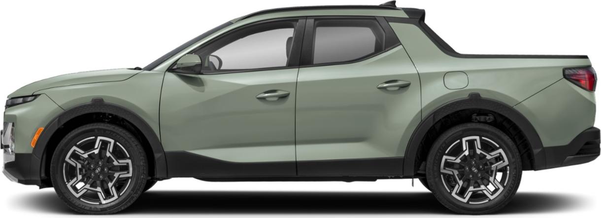 Side profile of a modern midsize pickup truck with distinctive wheel arches and sleek design.