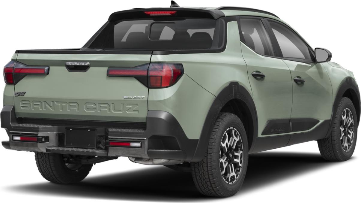 Pick up truck rear view with tailgate and rugged tires