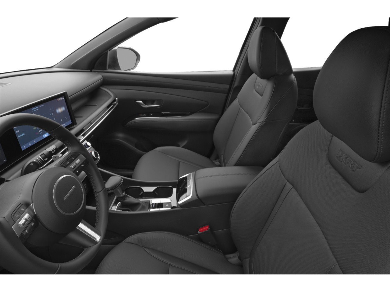 Modern interior with digital displays and leather seats