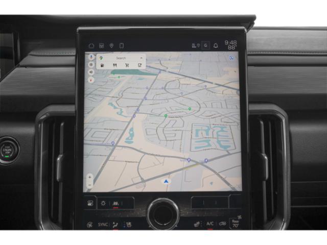 Advanced infotainment navigation display with digital map.