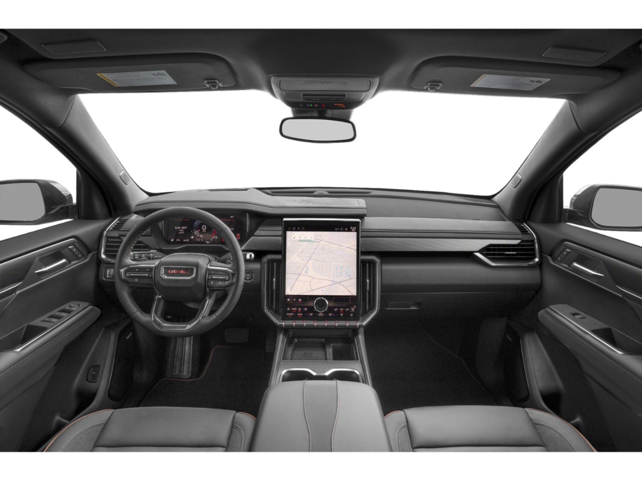 Modern dashboard with large central touchscreen and digital instrument cluster