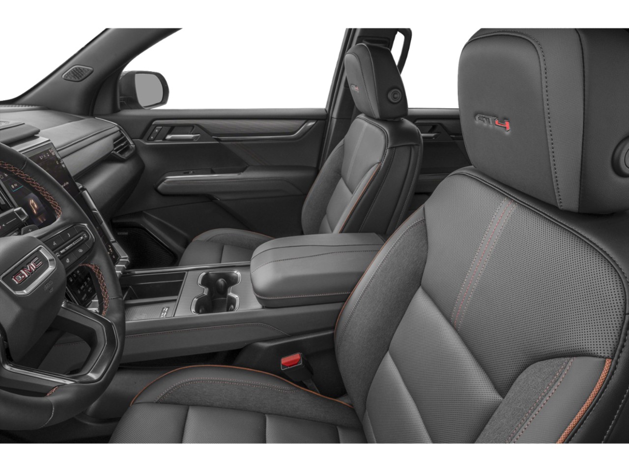 Leather seats with GT4 embossing and modern console with cup holders