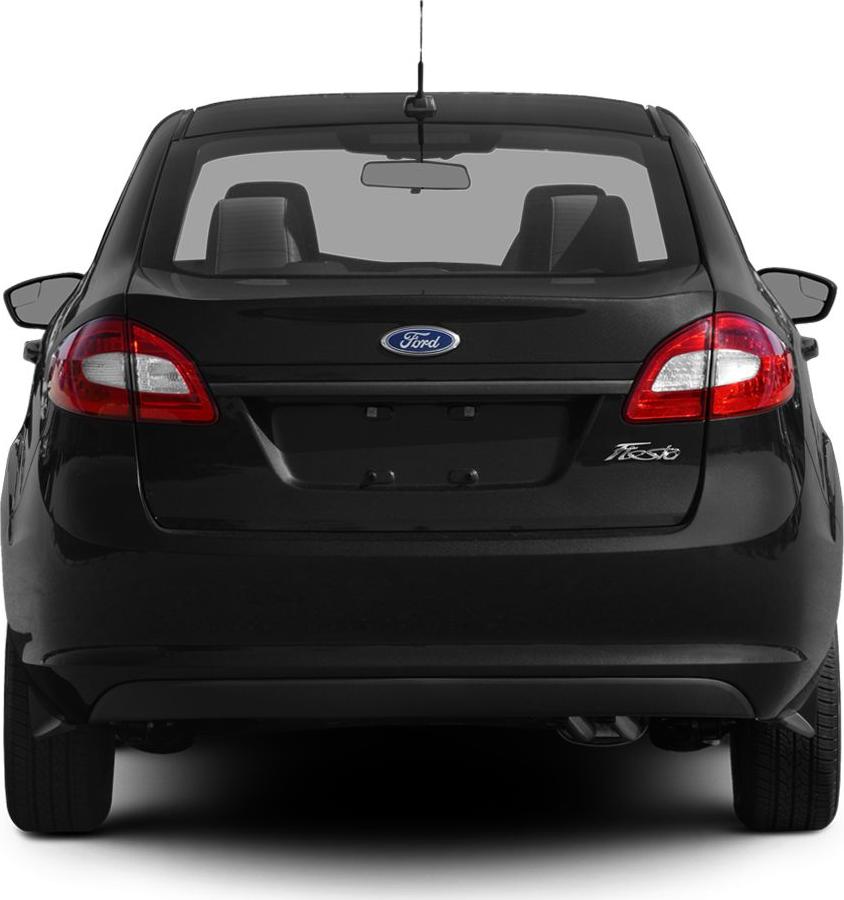 Rear view showing tail lights, rear window, and Ford badge