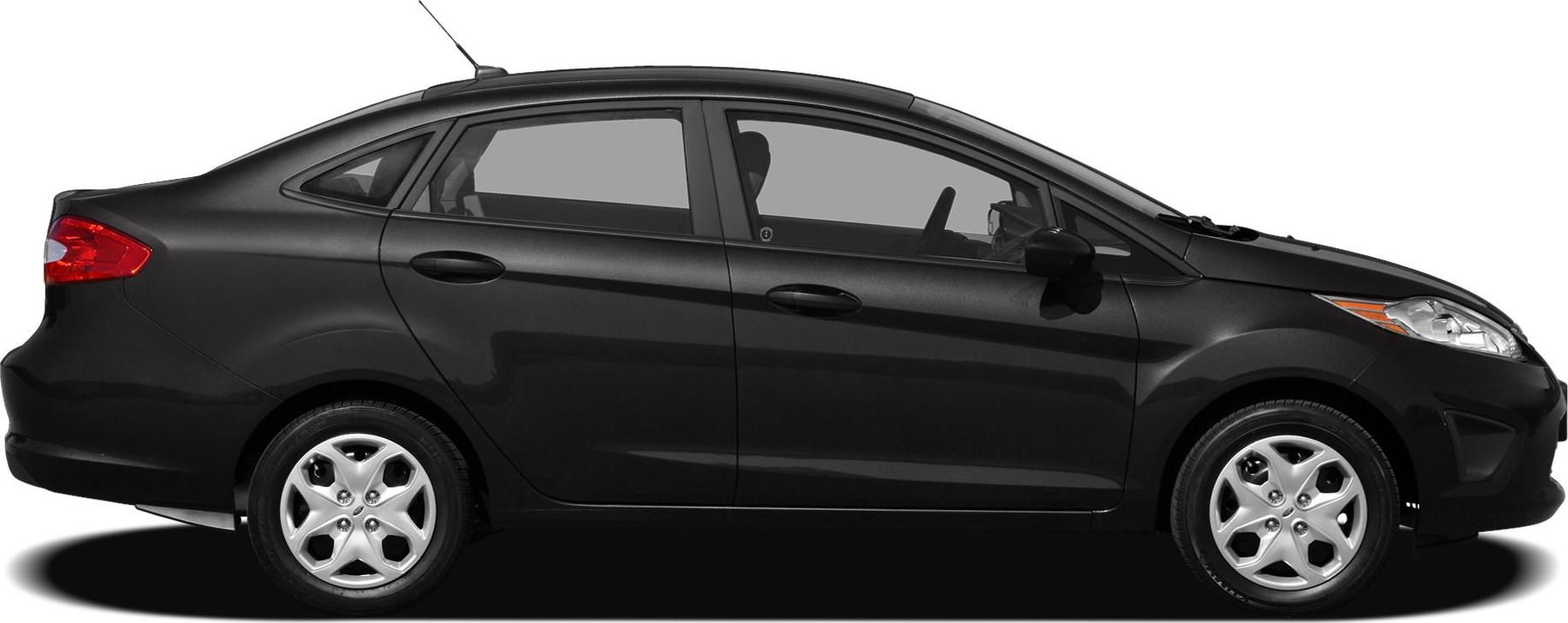 Side profile of a black four-door sedan with alloy wheels