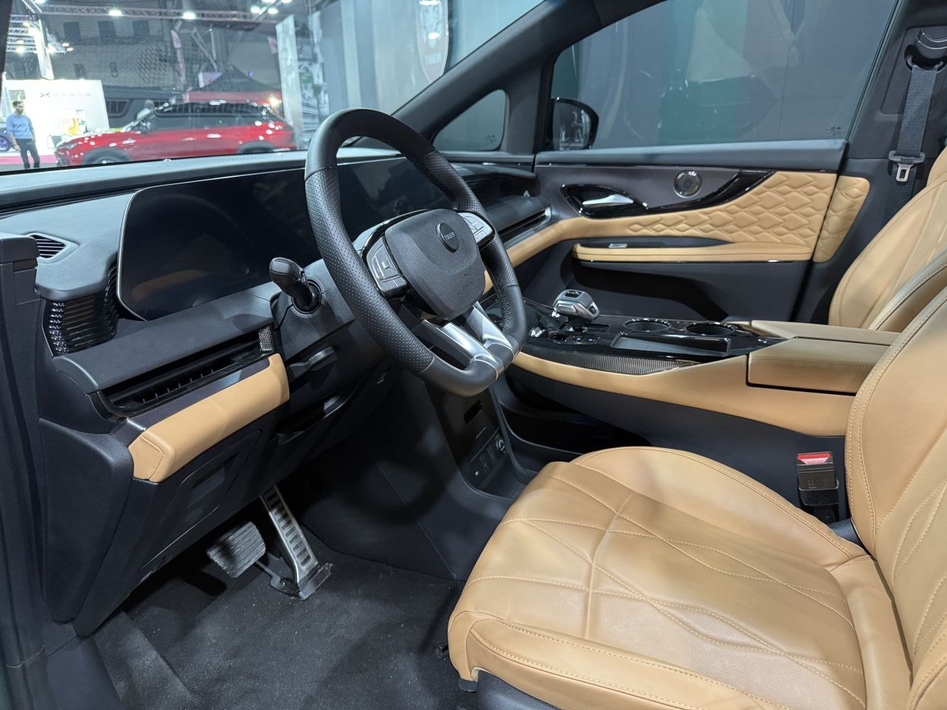 Luxury interior with quilted leather seats and digital dashboard