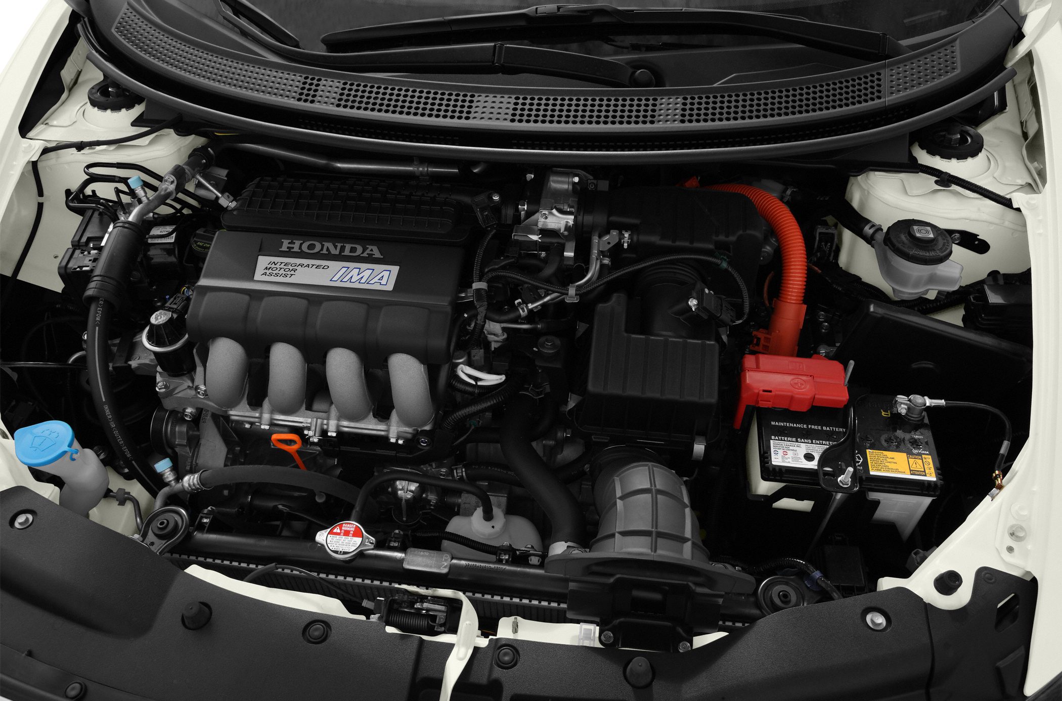 Honda CR-Z engine bay highlighting Integrated Motor Assist hybrid system