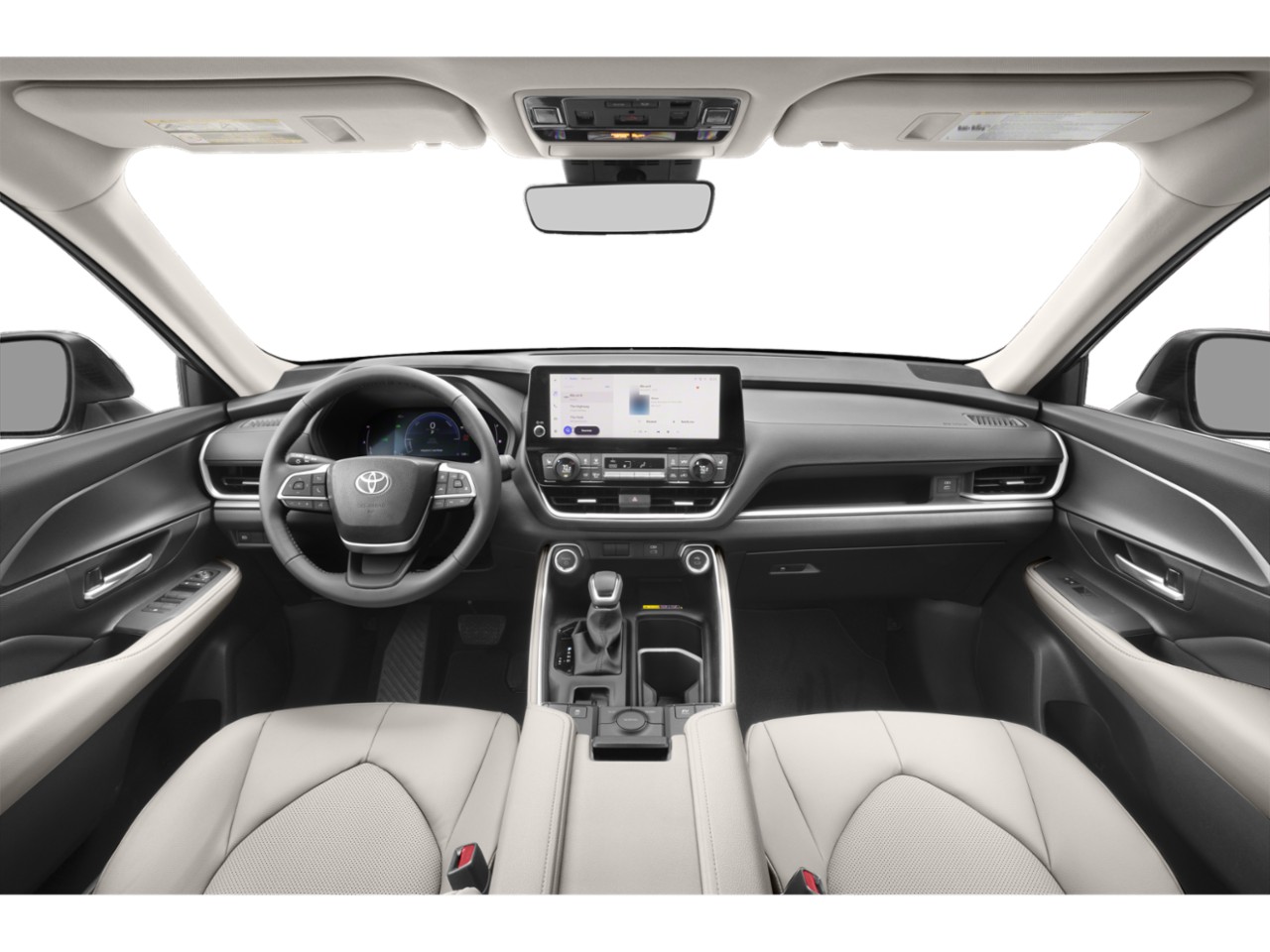 Modern car interior with dashboard and center console layout