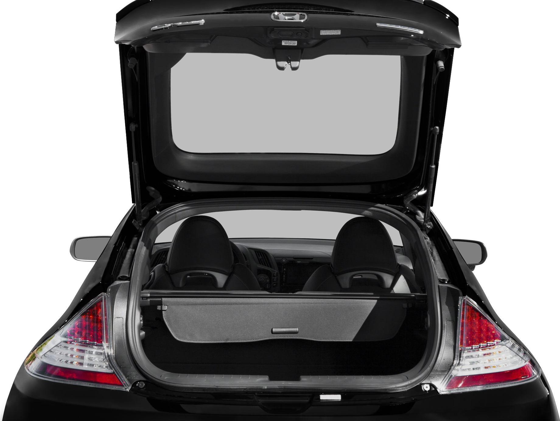 Open hatchback trunk with visible rear seats and cargo cover