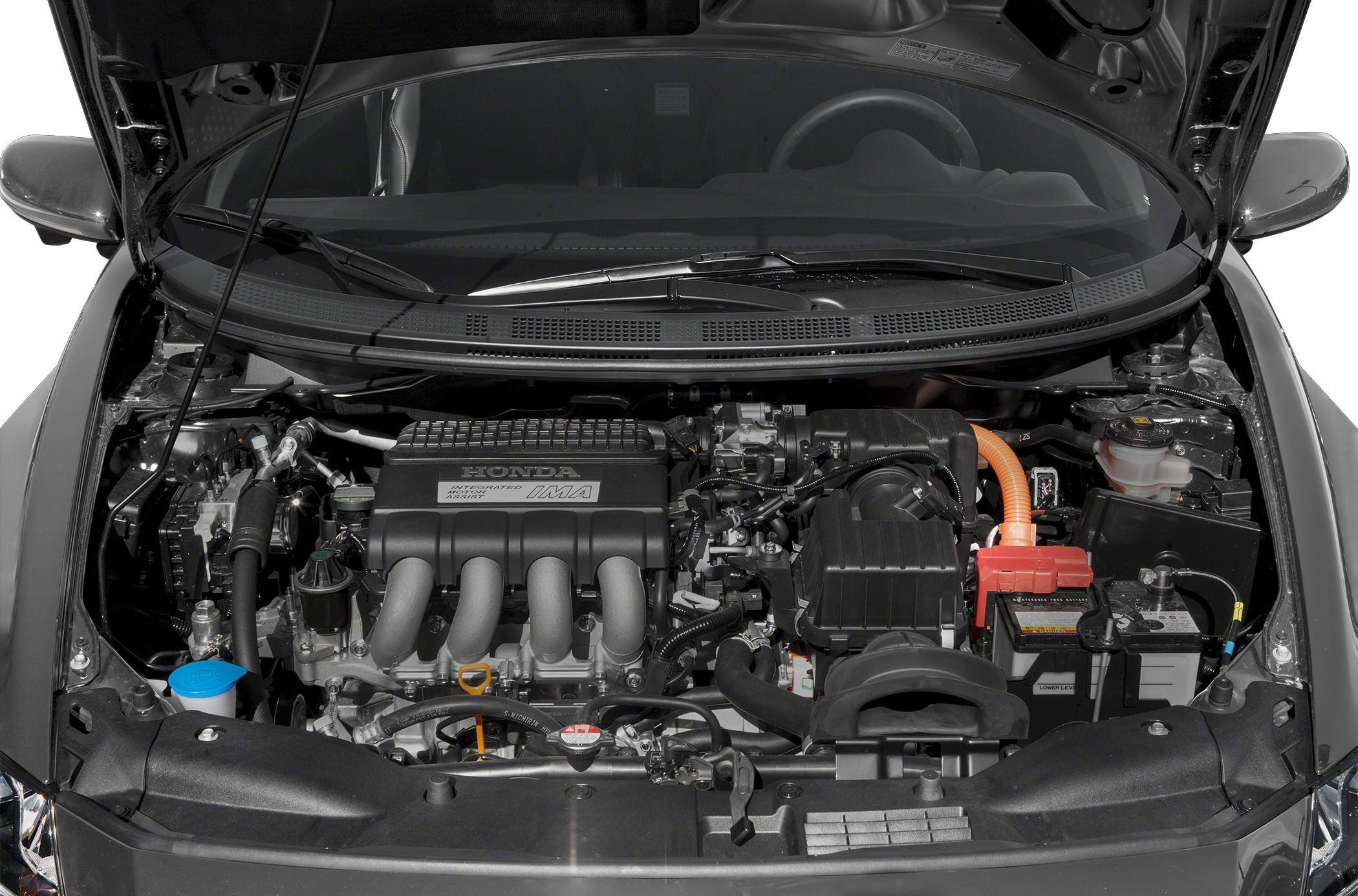 Engine bay with Honda IMA hybrid system, 2016 facelift model