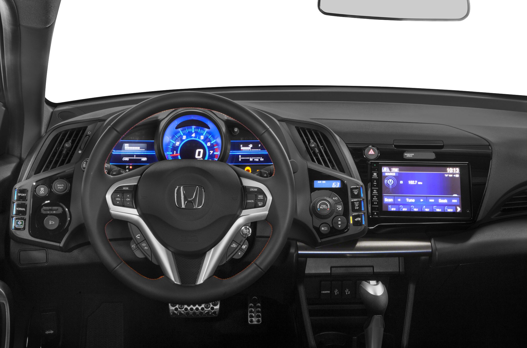Dashboard and multifunction steering wheel with digital instrument cluster