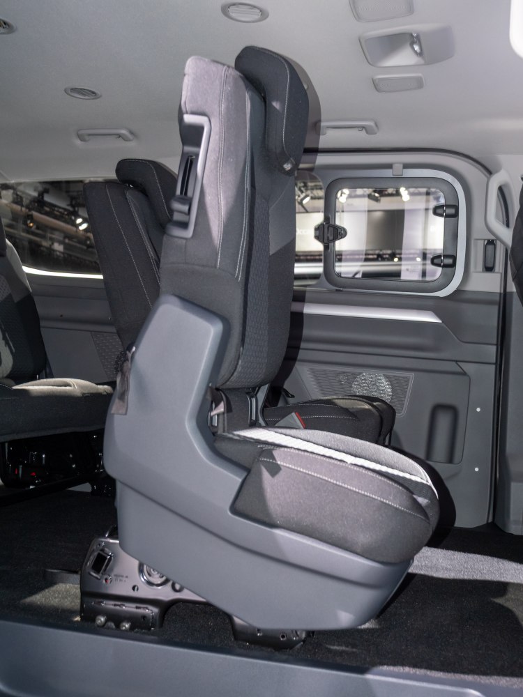 Modern folding rear seats in vehicle interior