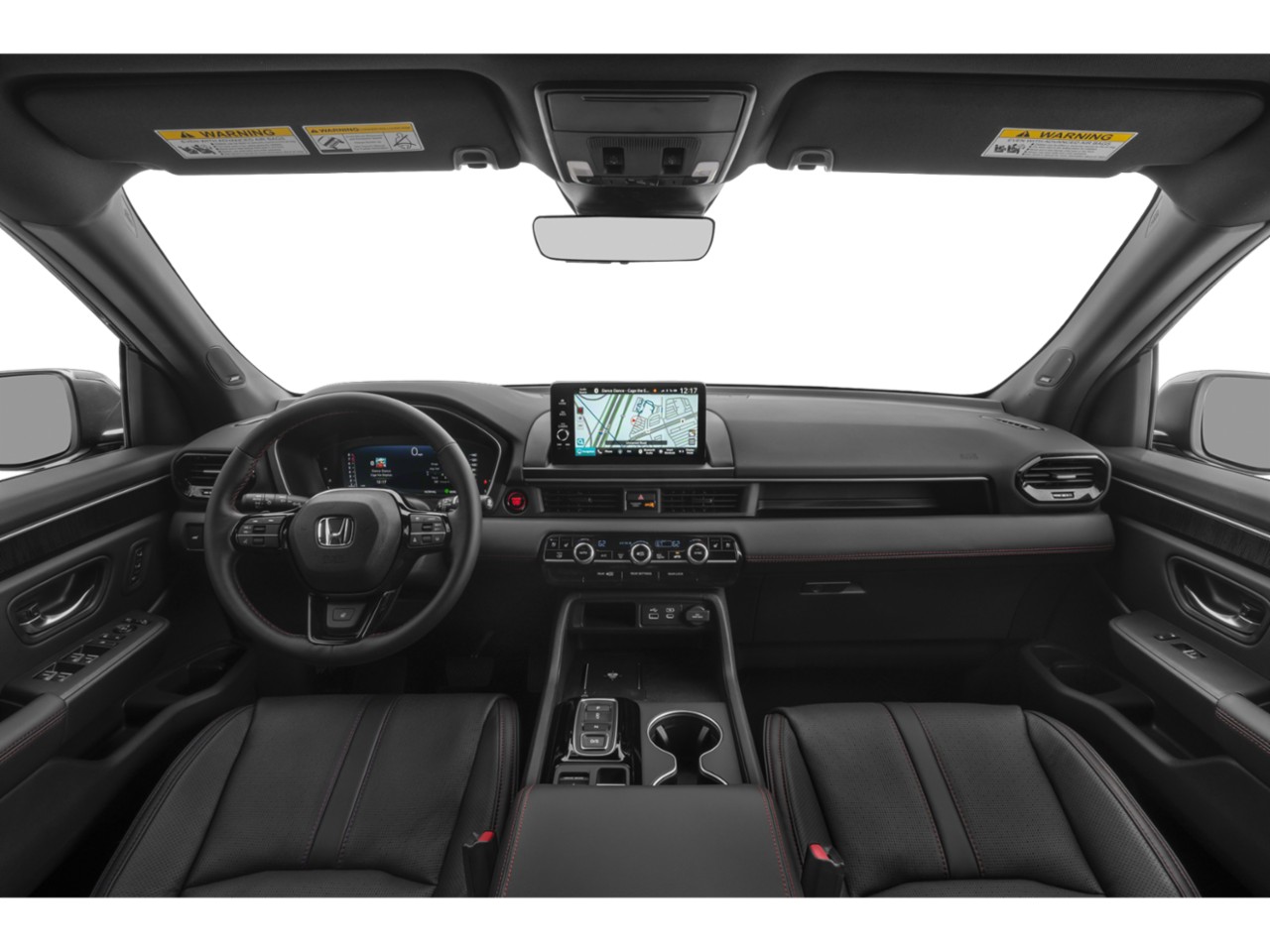 Modern SUV dashboard with digital instrument cluster and touchscreen interface.