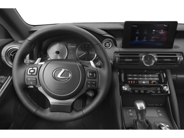 Lexus steering wheel, dashboard with infotainment screen and gear shifter