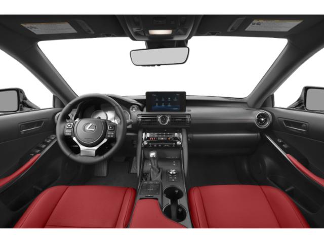 Modern dashboard with touchscreen and red seats interior