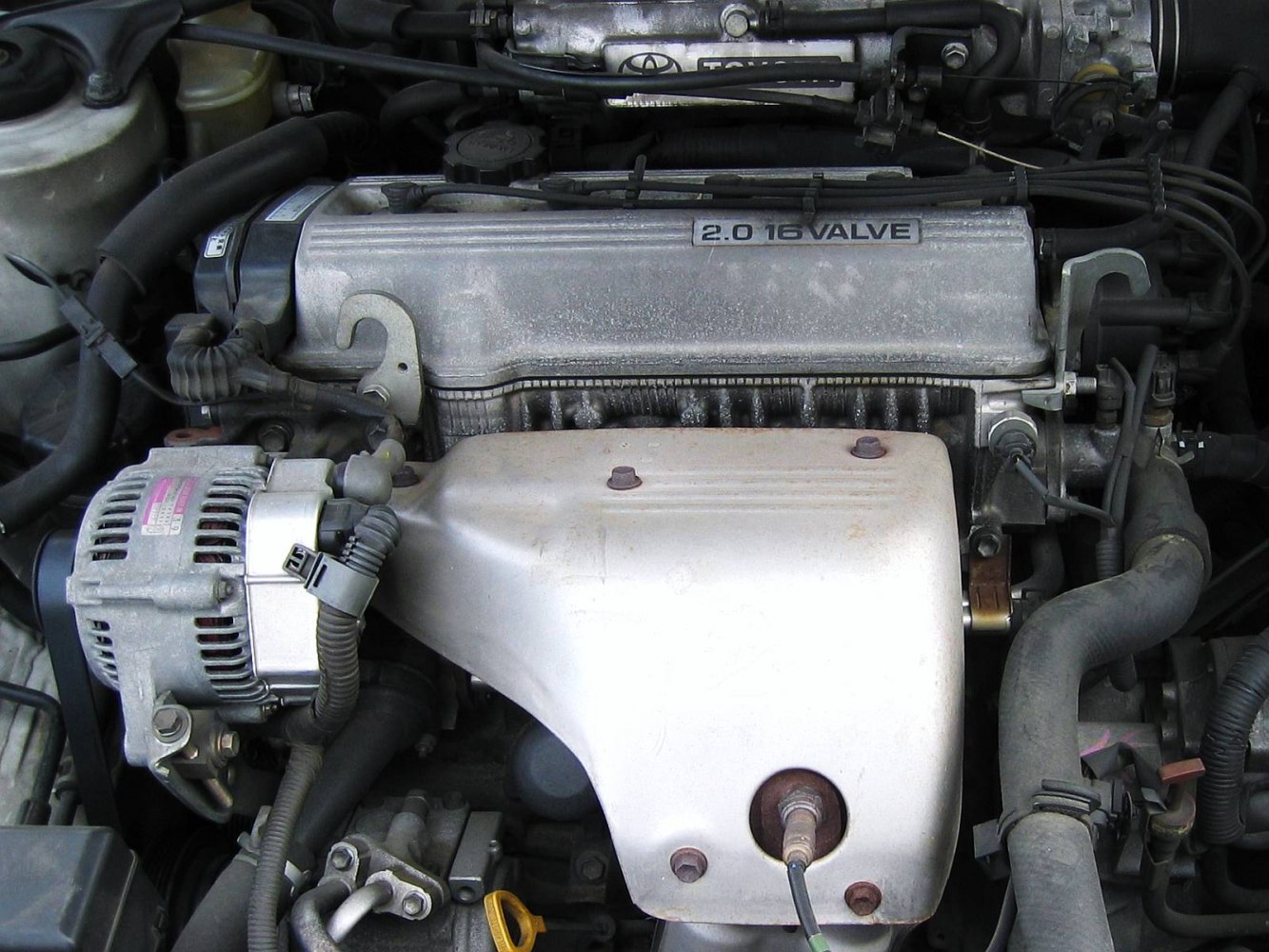 Close-up of 2.0 16 valve engine with visible components