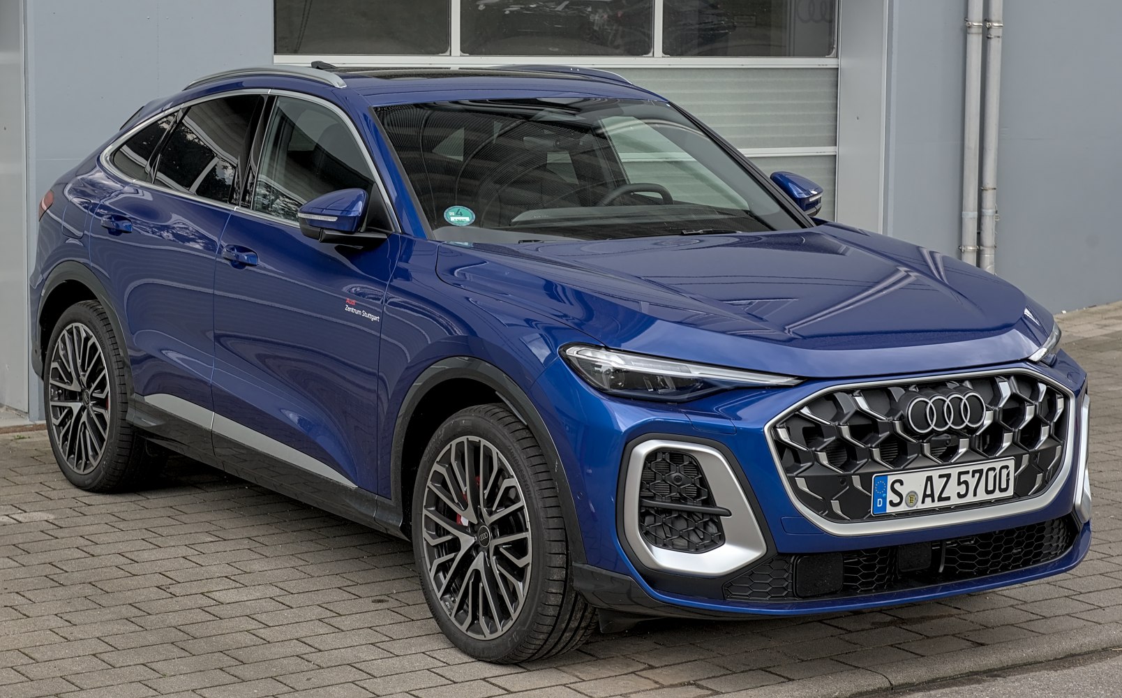 Front grille and LED headlights of a modern SUV