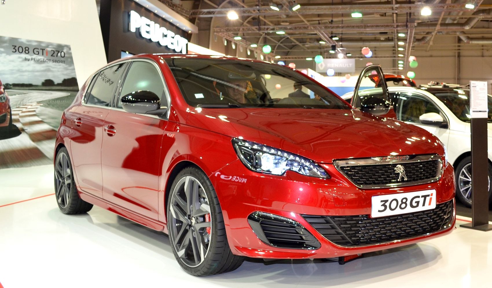 Sporty hatchback with aggressive front and large alloy wheels