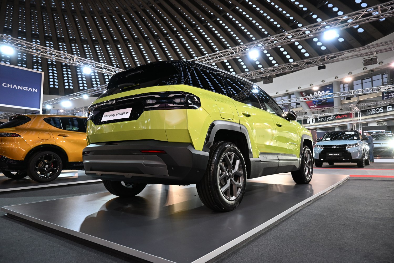 Modern SUV rear view with two-tone paint and sleek tail lights