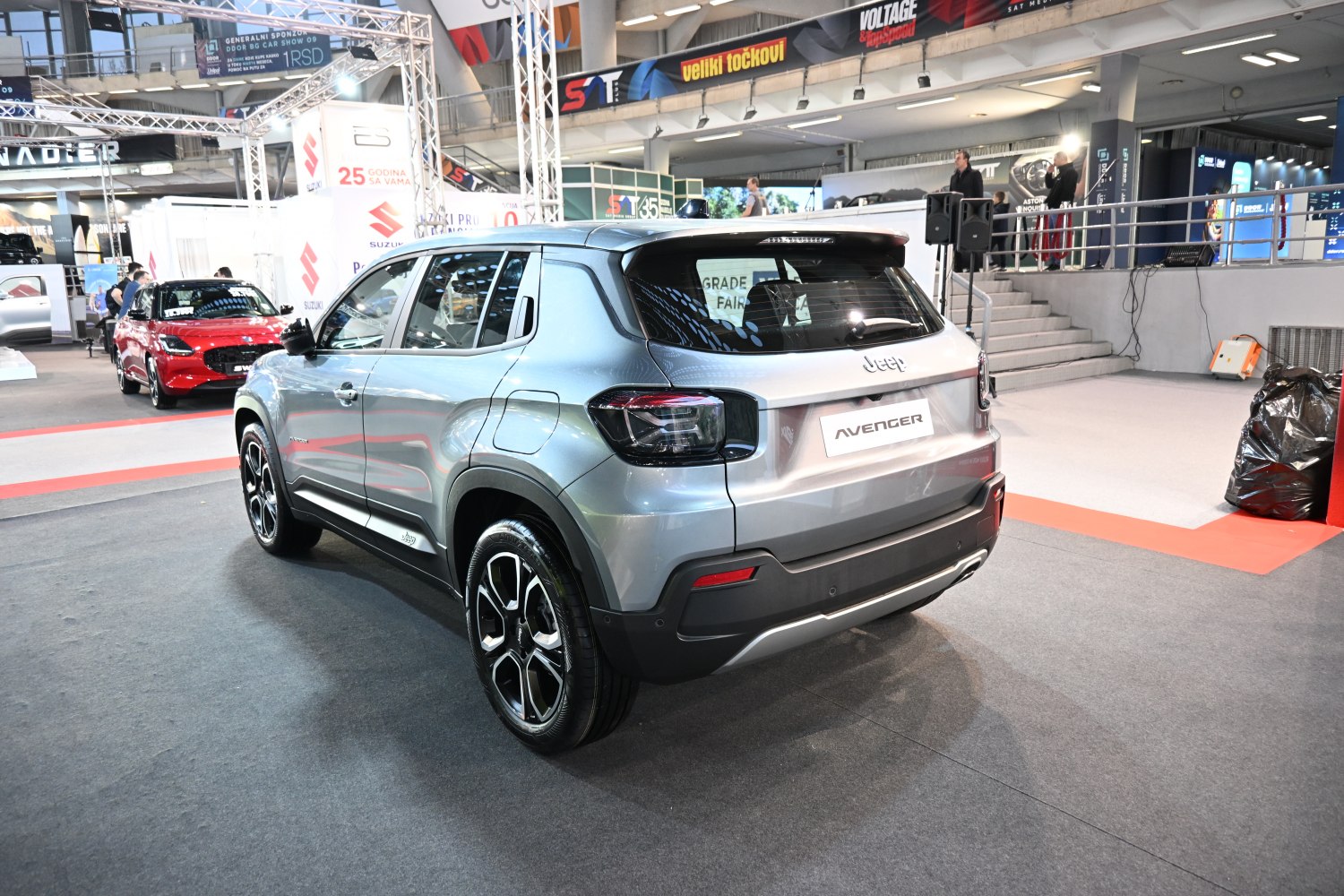 Rear view of SUV with black alloy wheels and distinct taillights