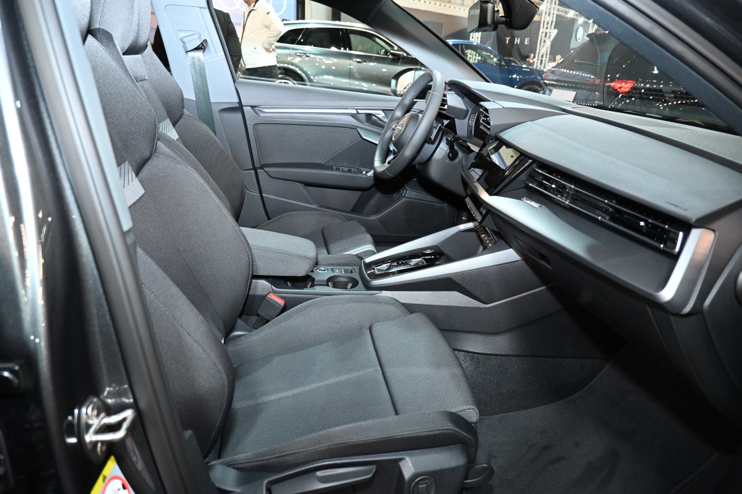 Modern car interior with sleek dashboard and ergonomic seats