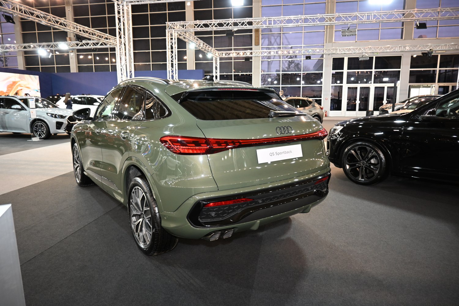 Rear and side view with LED taillights and dual exhausts