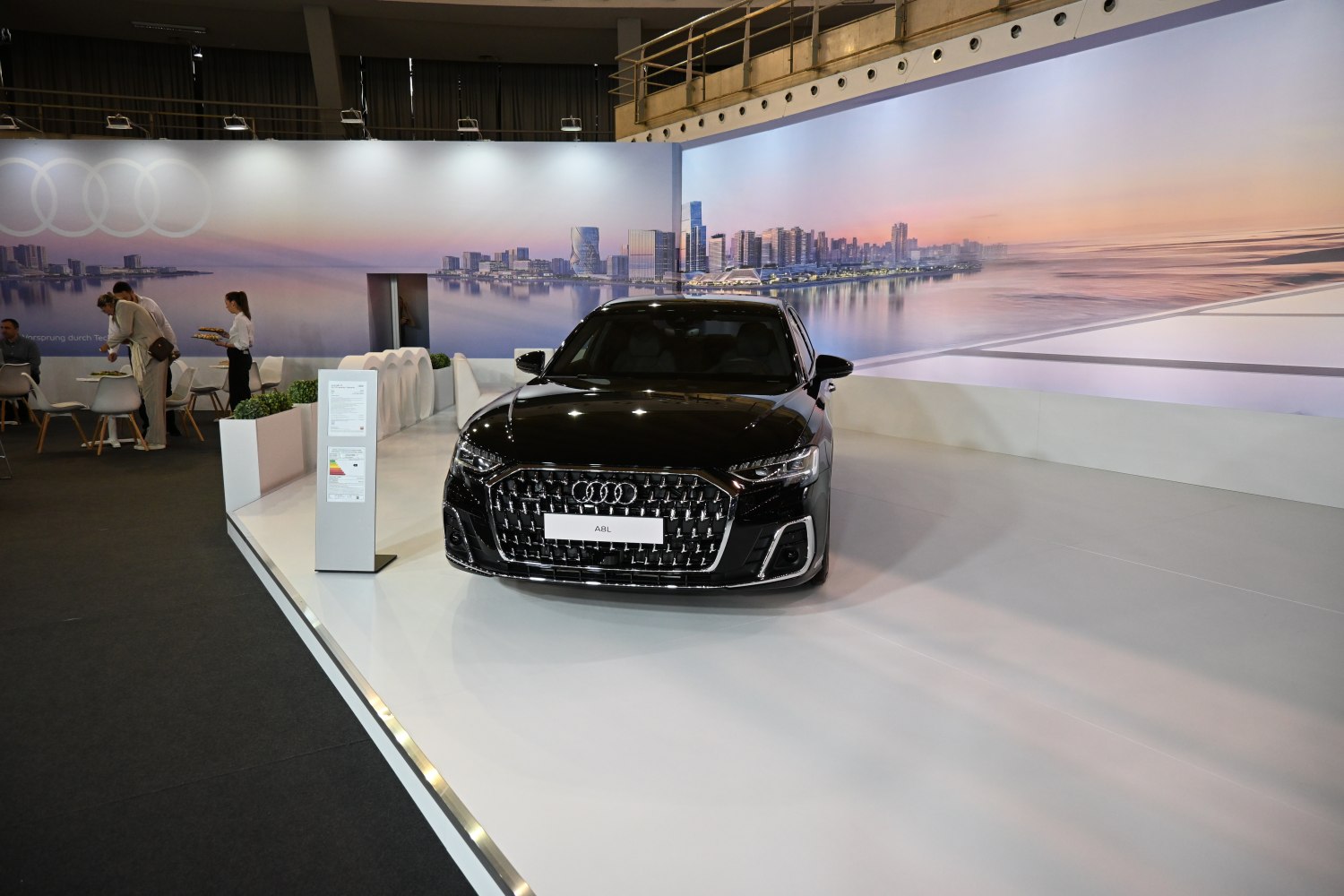Front view with bold grille and LED headlights