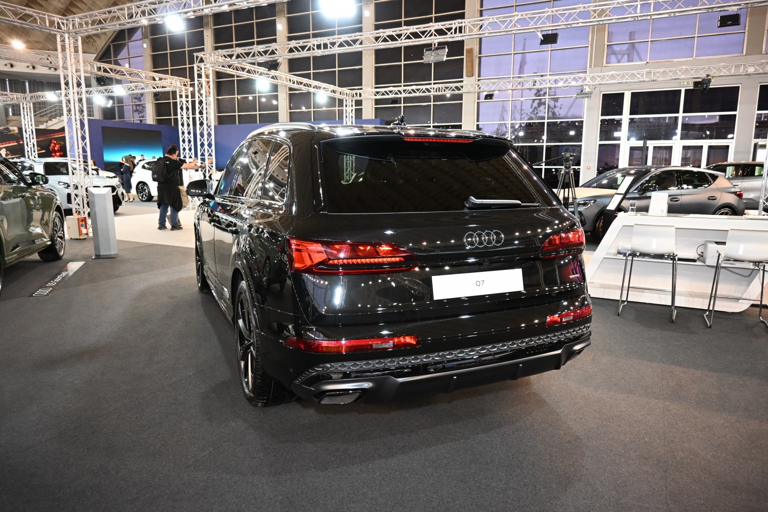 SUV rear view with LED taillights and sporty rear bumper
