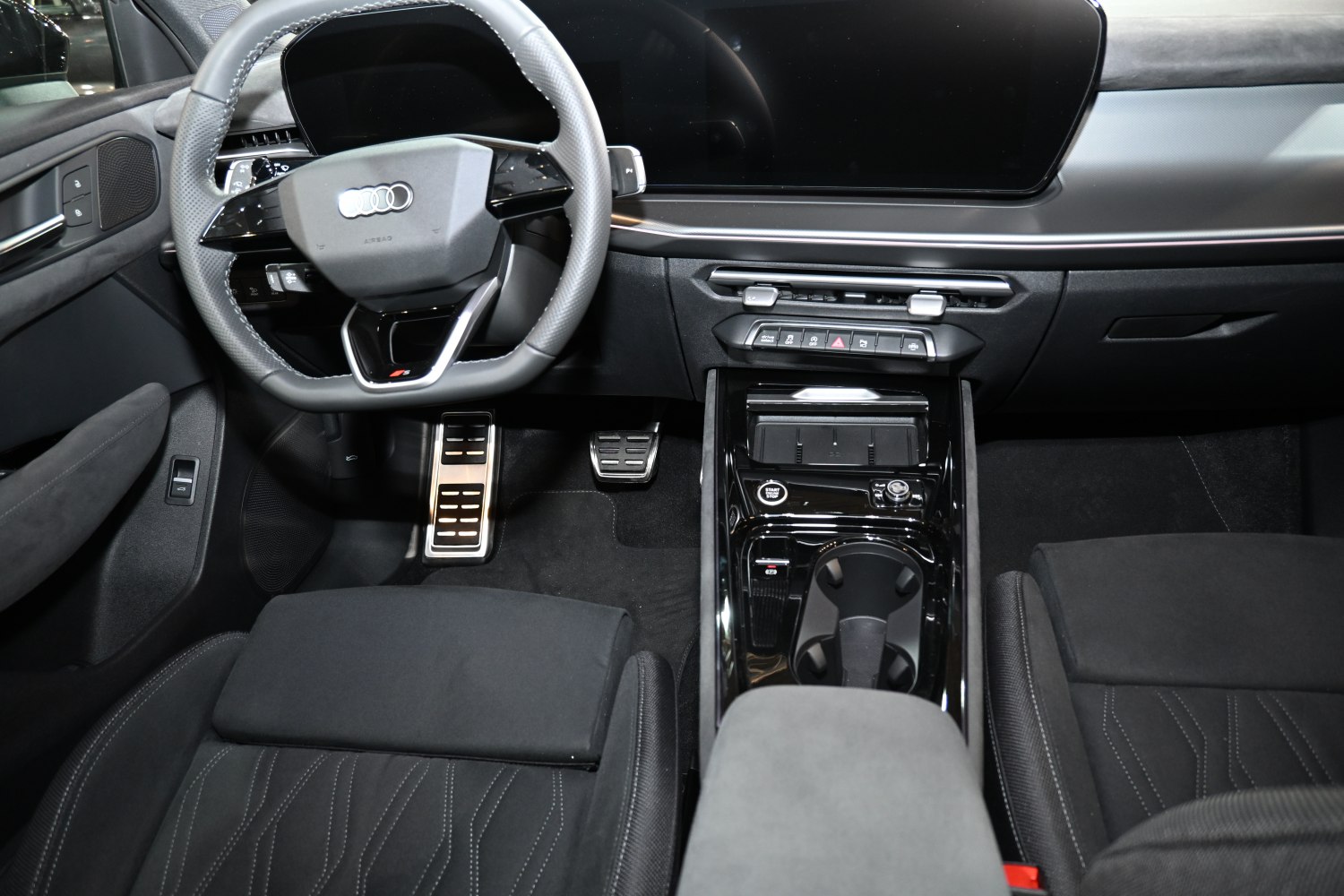 Modern digital cockpit and sleek center console with advanced controls.