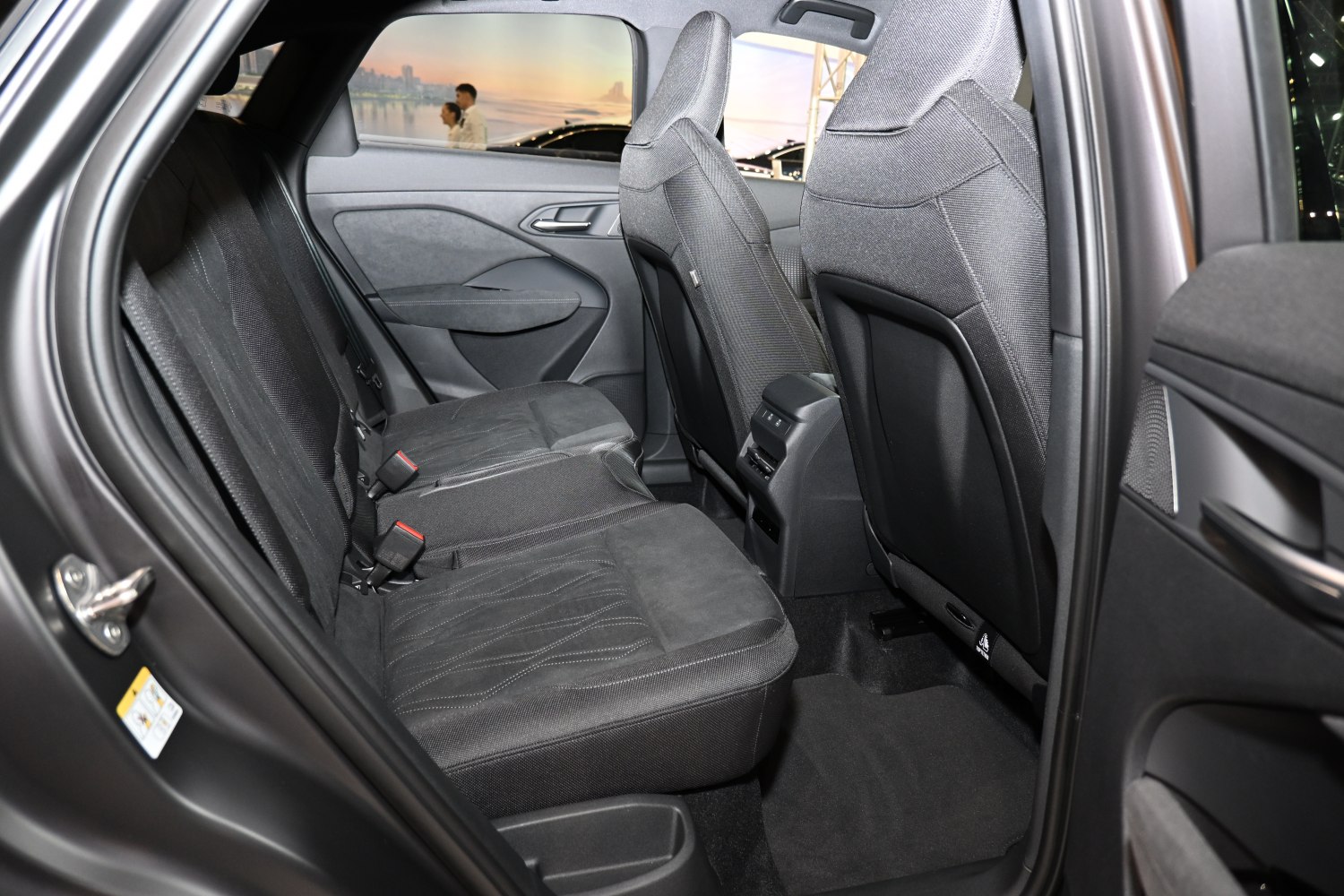 Rear seat interior with fabric upholstery and spacious legroom