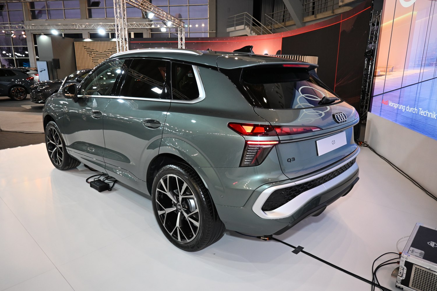 Rear side view with LED tail lights and large alloy wheels