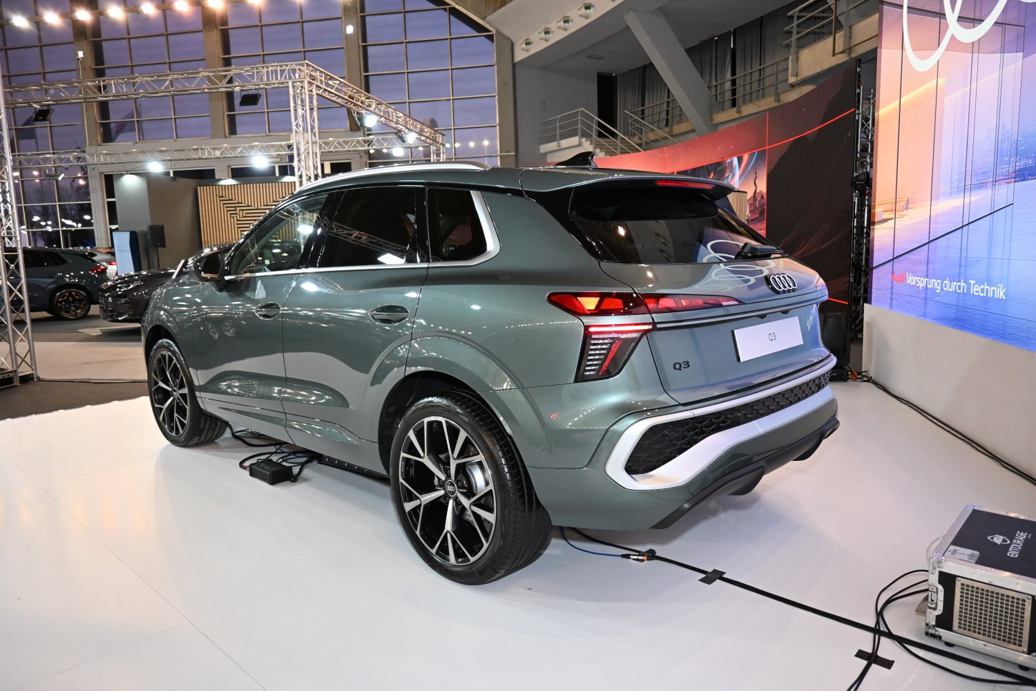 SUV rear and side view with modern tail lights and alloy wheels
