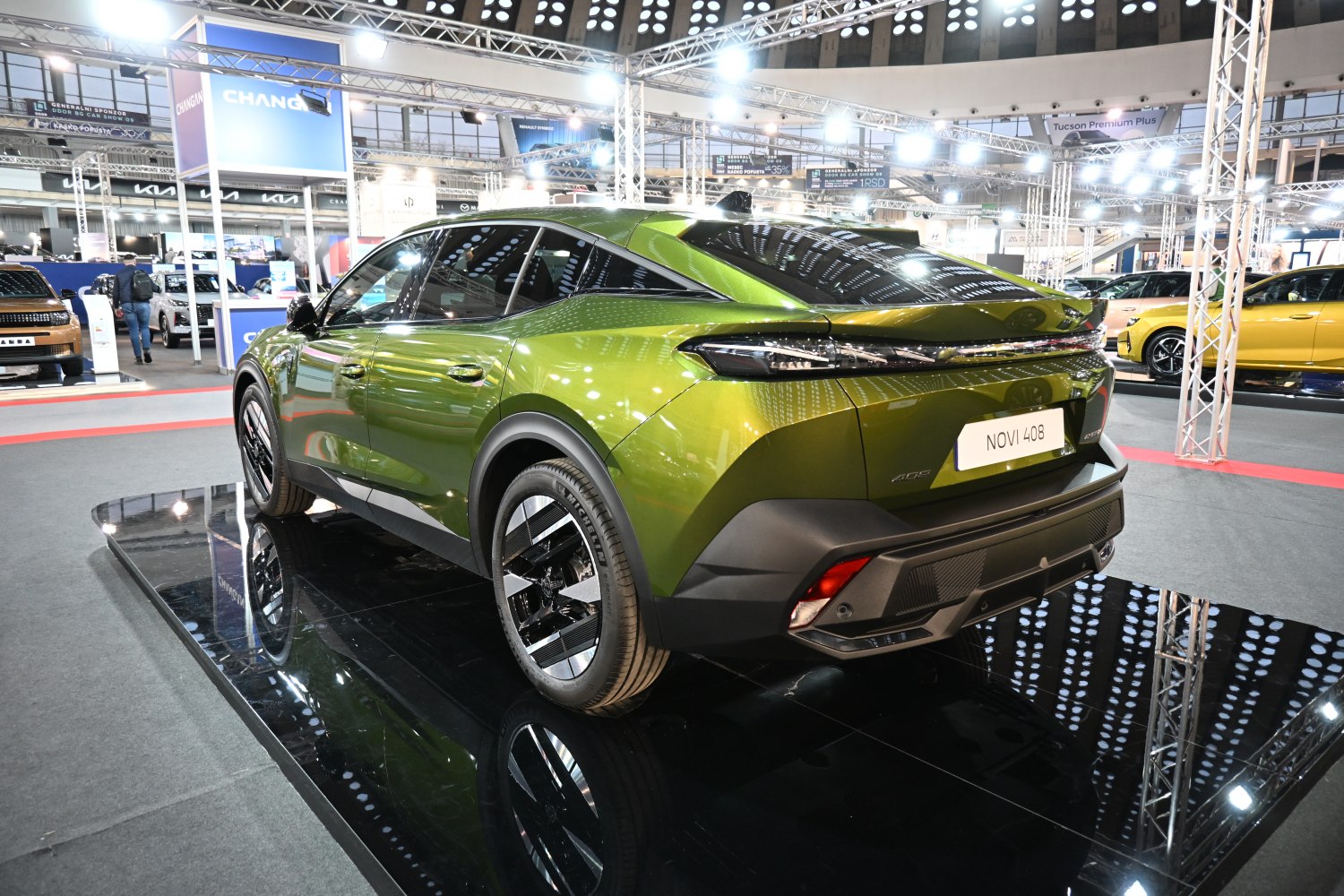 Rear design and black alloy wheels of a modern crossover SUV