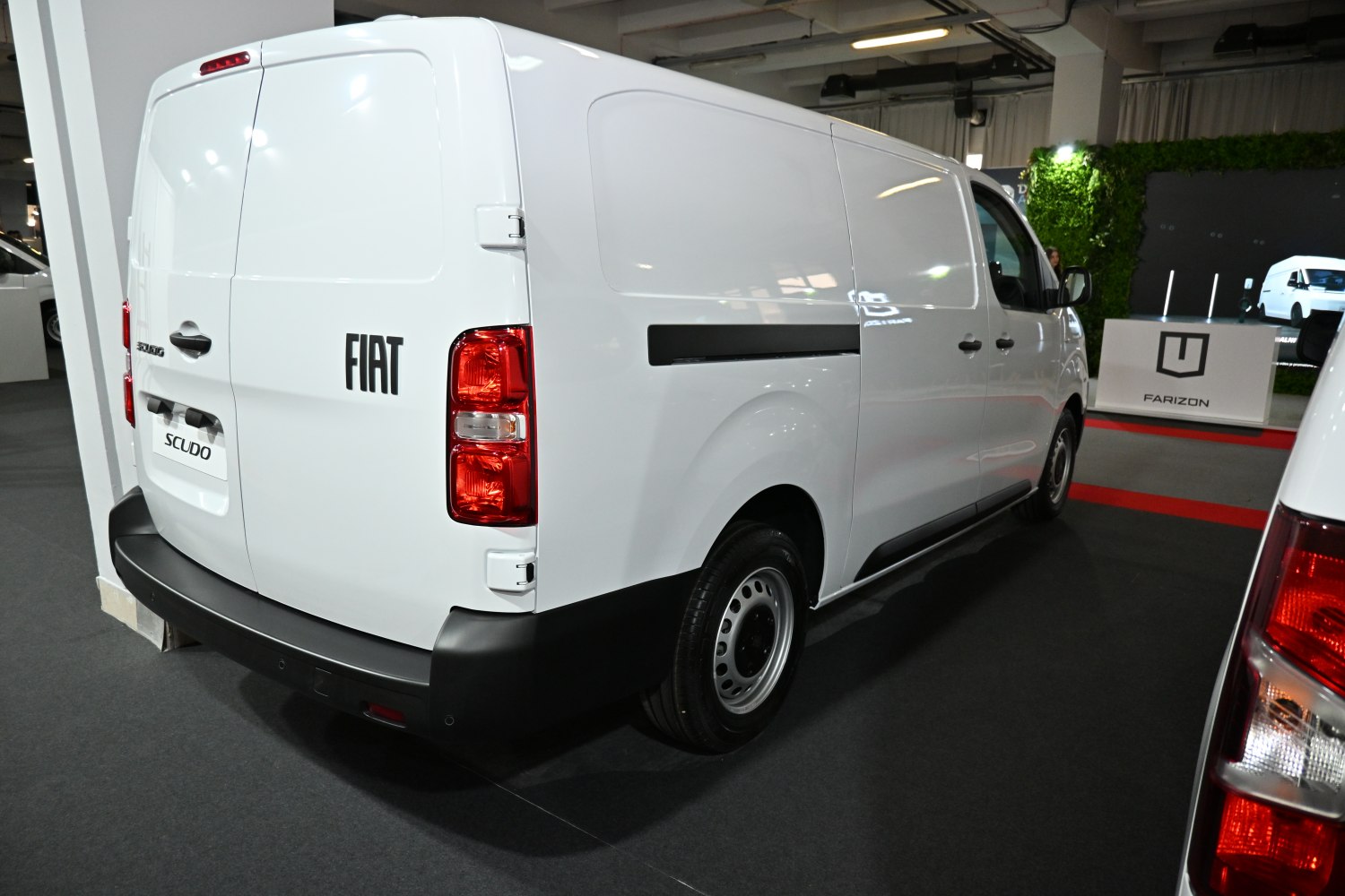 Panel van rear with cargo doors and sliding side door