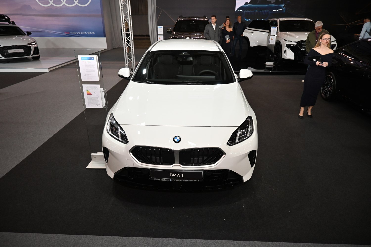 Front view of hatchback with sporty grille and headlights