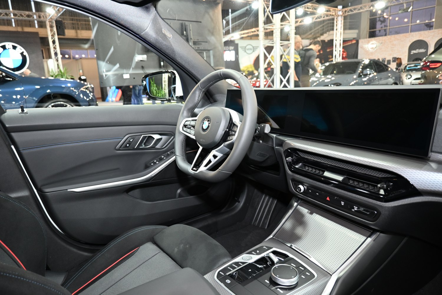 Interior with digital dashboard and multifunction steering wheel