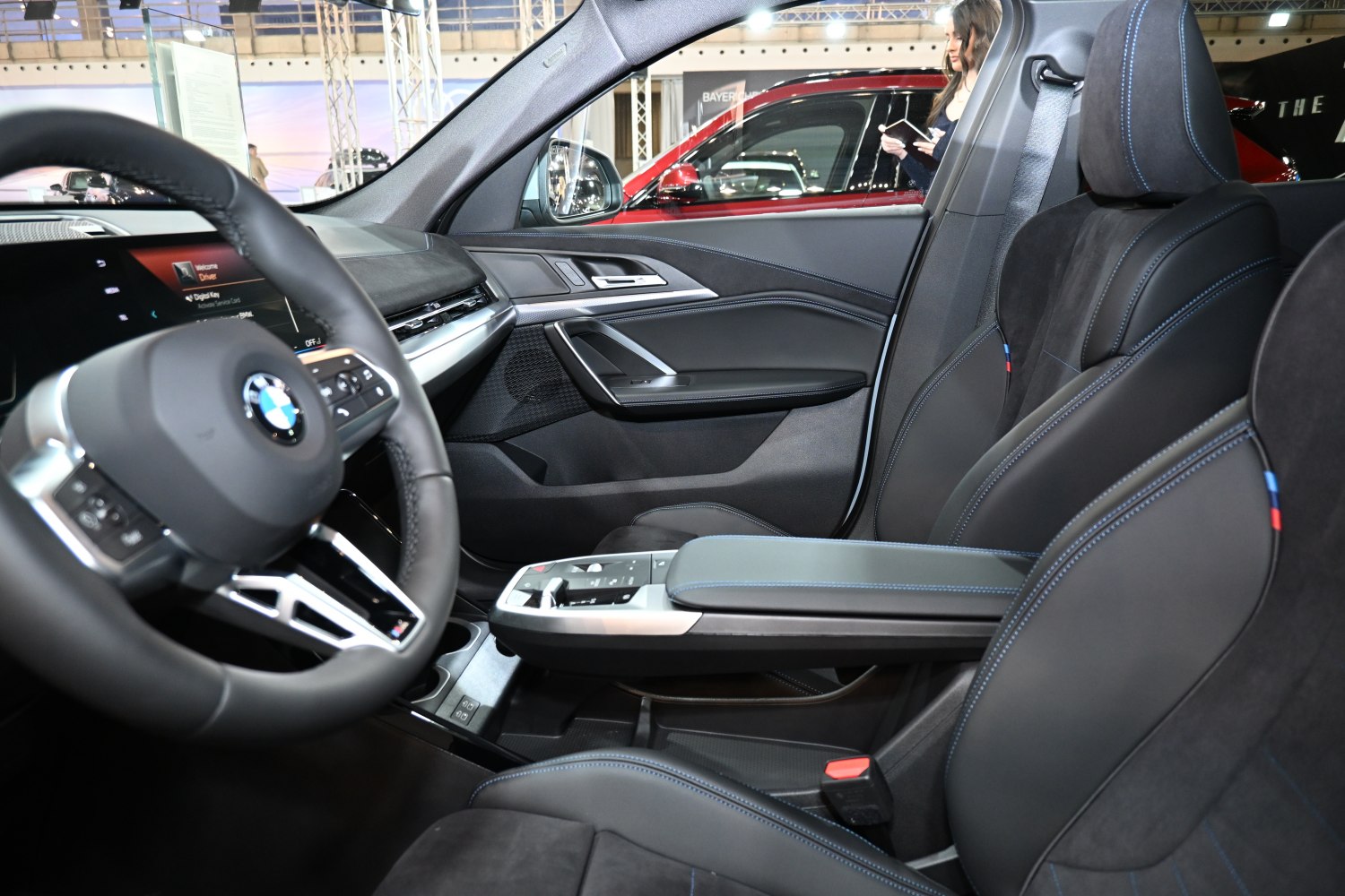 Sporty leather seats and modern dashboard with digital display