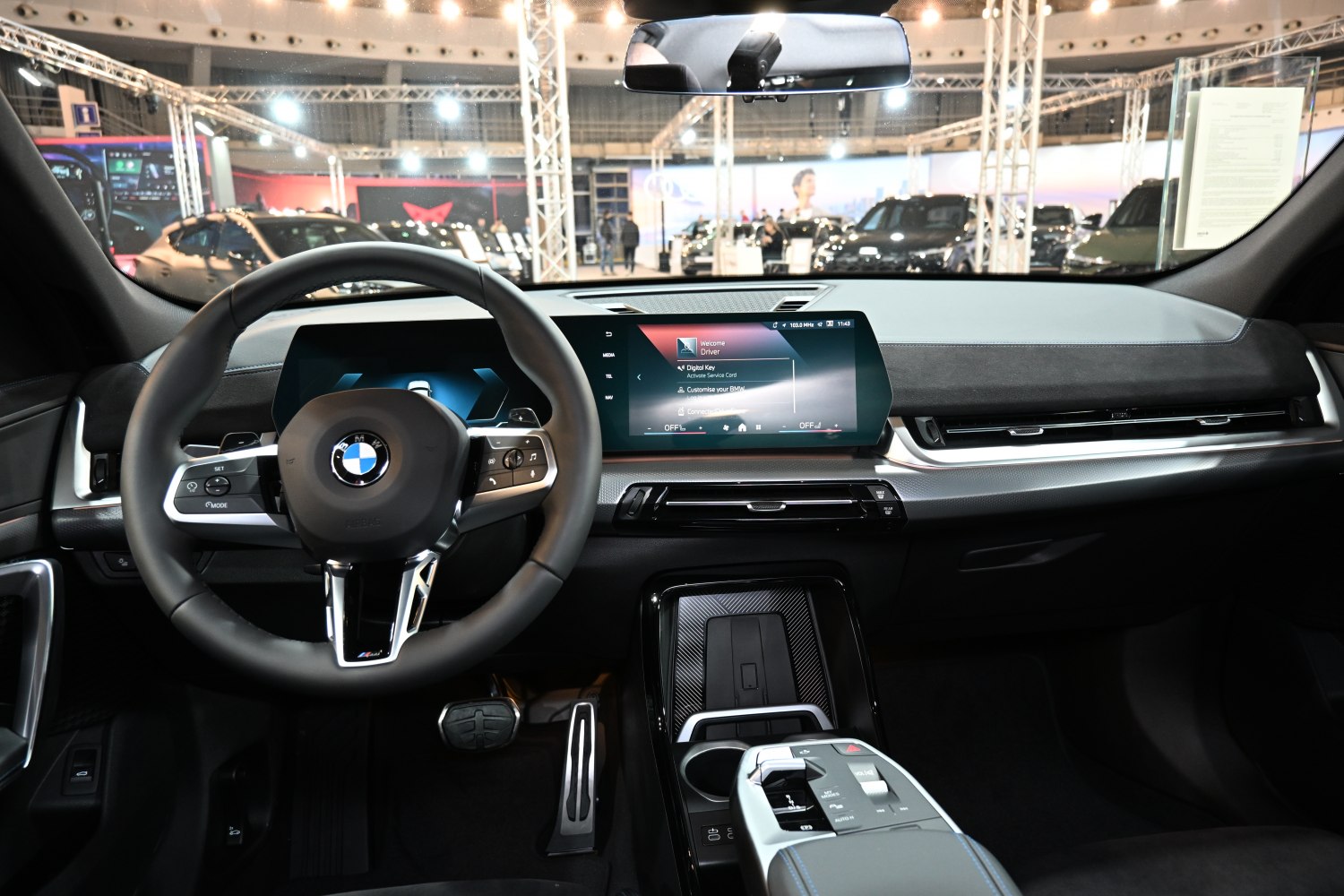 Digital dashboard and touchscreen display with modern steering wheel controls