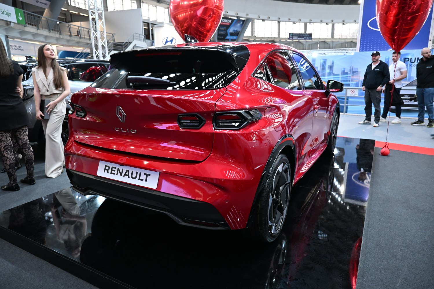 Rear design with unique taillights and glossy red paint