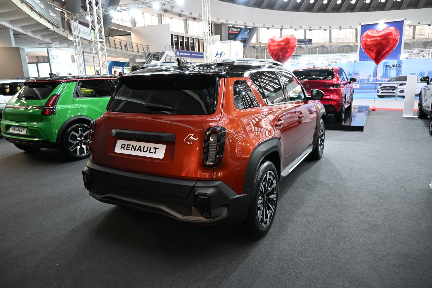 Rear view of a compact SUV with LED taillights and distinctive styling