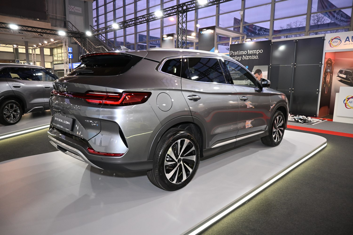 Rear view with LED tail lights and alloy wheels