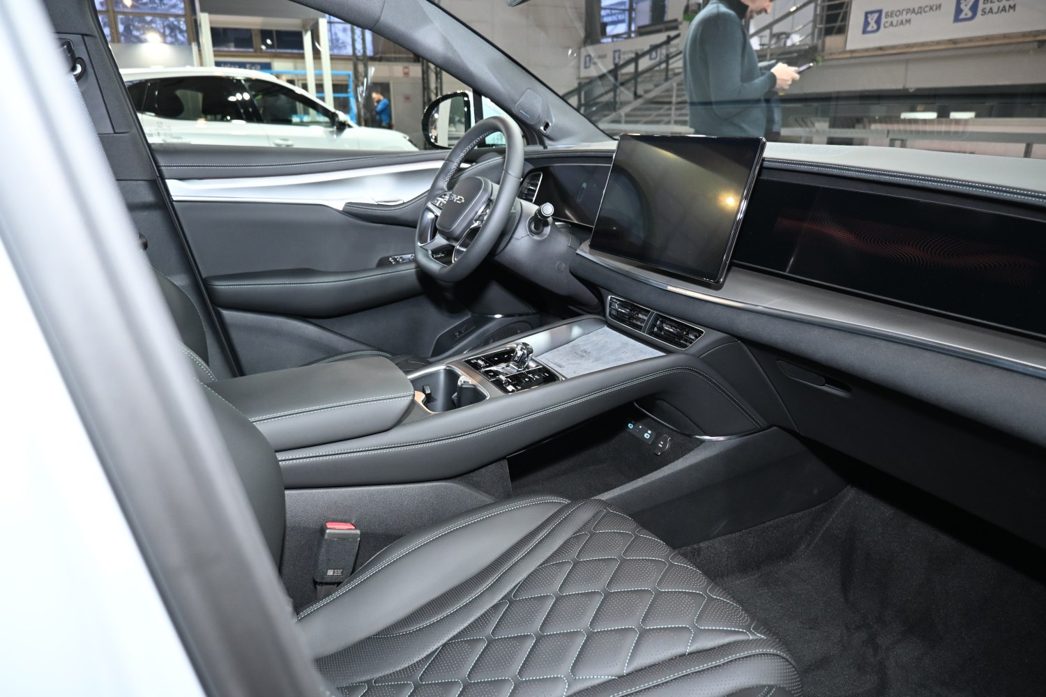 Luxury leather seats and digital dashboard with touchscreen